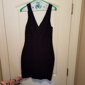 Express fitted black mini dress